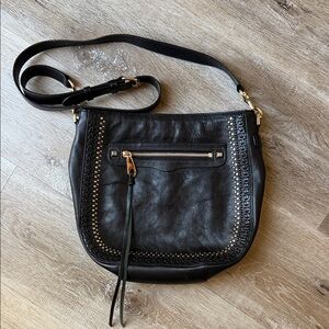 Black Studded Leather Crossbody Bag - Rebecca Minkoff